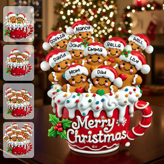 Frohe Weihnachten – Personalisierte Acrylplakette in individueller Familienform