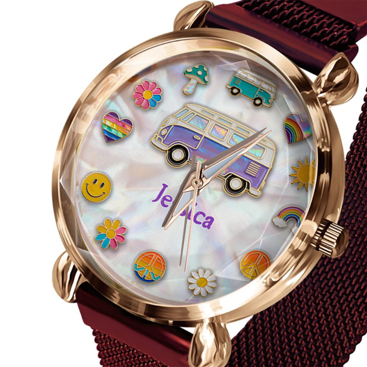 Hippie Souls - Montre-bracelet personnalisée pour femme hippie
