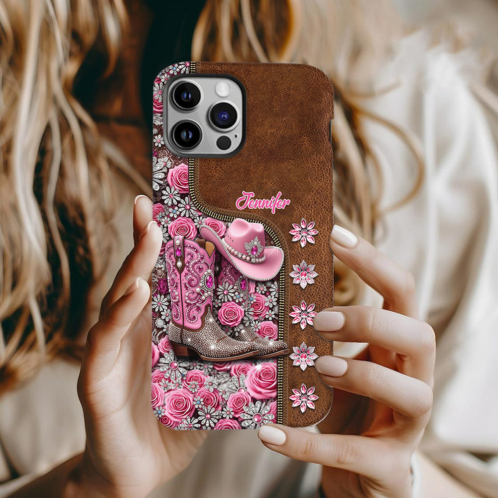 Wunderschöne Cowboystiefel - Personalisierte Handyhülle mit Cowgirl-Vollprint