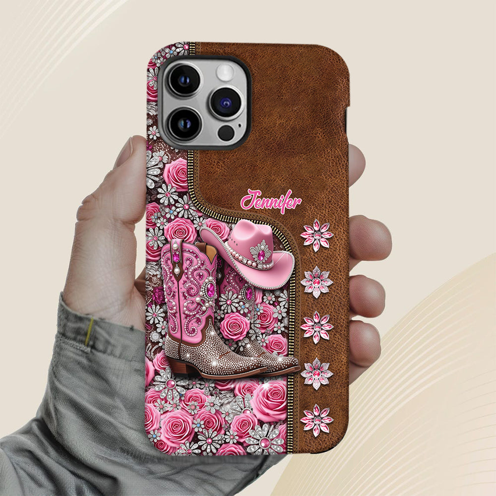 Wunderschöne Cowboystiefel - Personalisierte Handyhülle mit Cowgirl-Vollprint