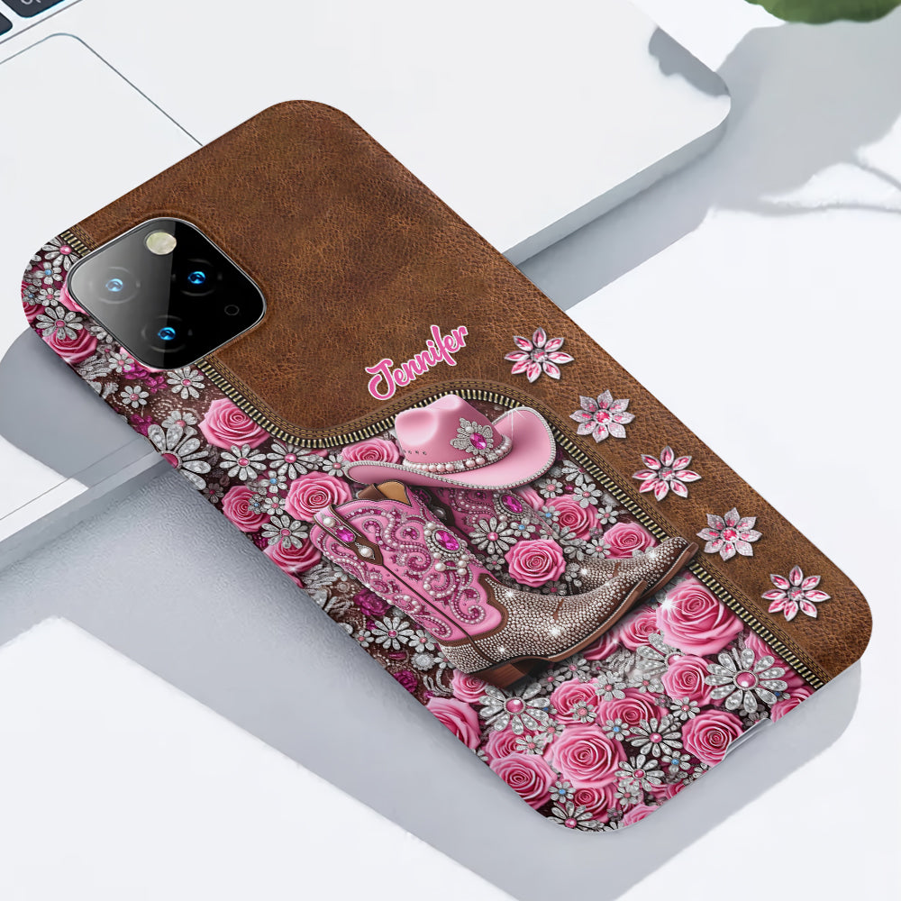 Wunderschöne Cowboystiefel - Personalisierte Handyhülle mit Cowgirl-Vollprint