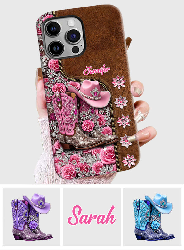 Wunderschöne Cowboystiefel - Personalisierte Handyhülle mit Cowgirl-Vollprint