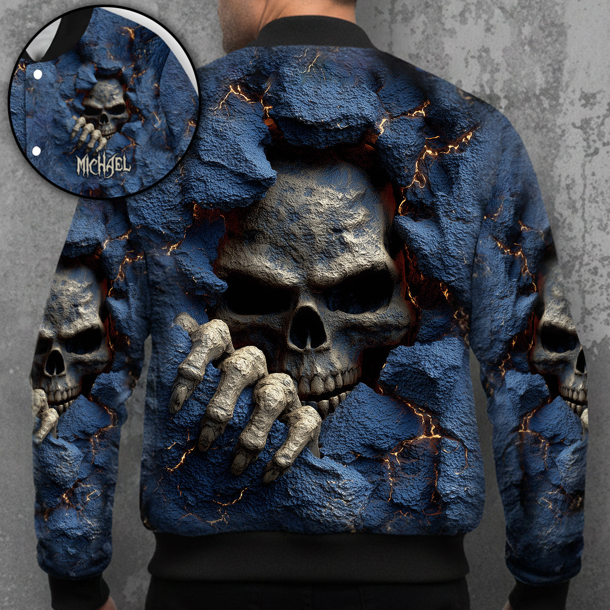 Veste universitaire personnalisée à motif crâne cool