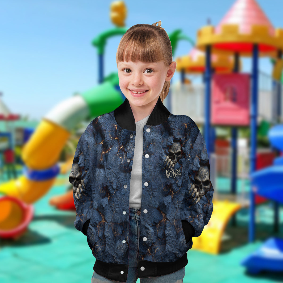 Veste universitaire personnalisée à motif crâne cool