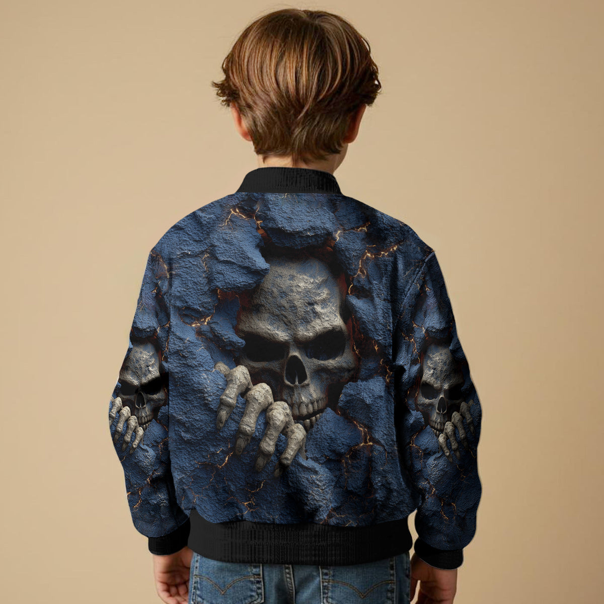 Veste universitaire personnalisée à motif crâne cool