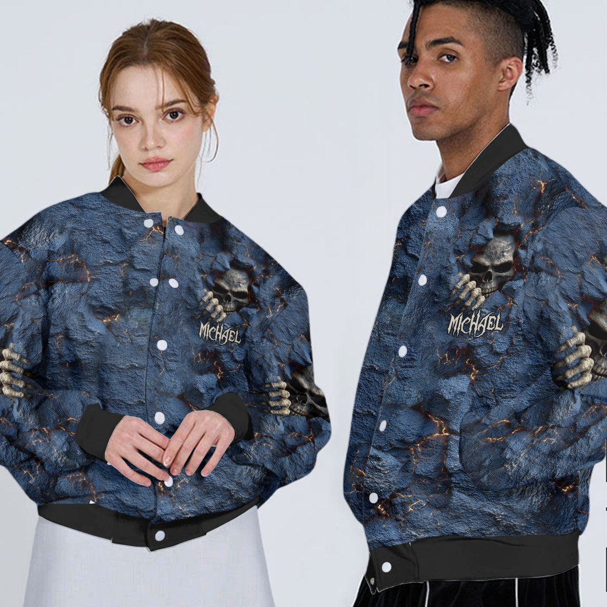 Veste universitaire personnalisée à motif crâne cool