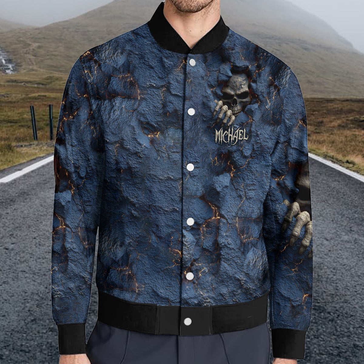 Veste universitaire personnalisée à motif crâne cool