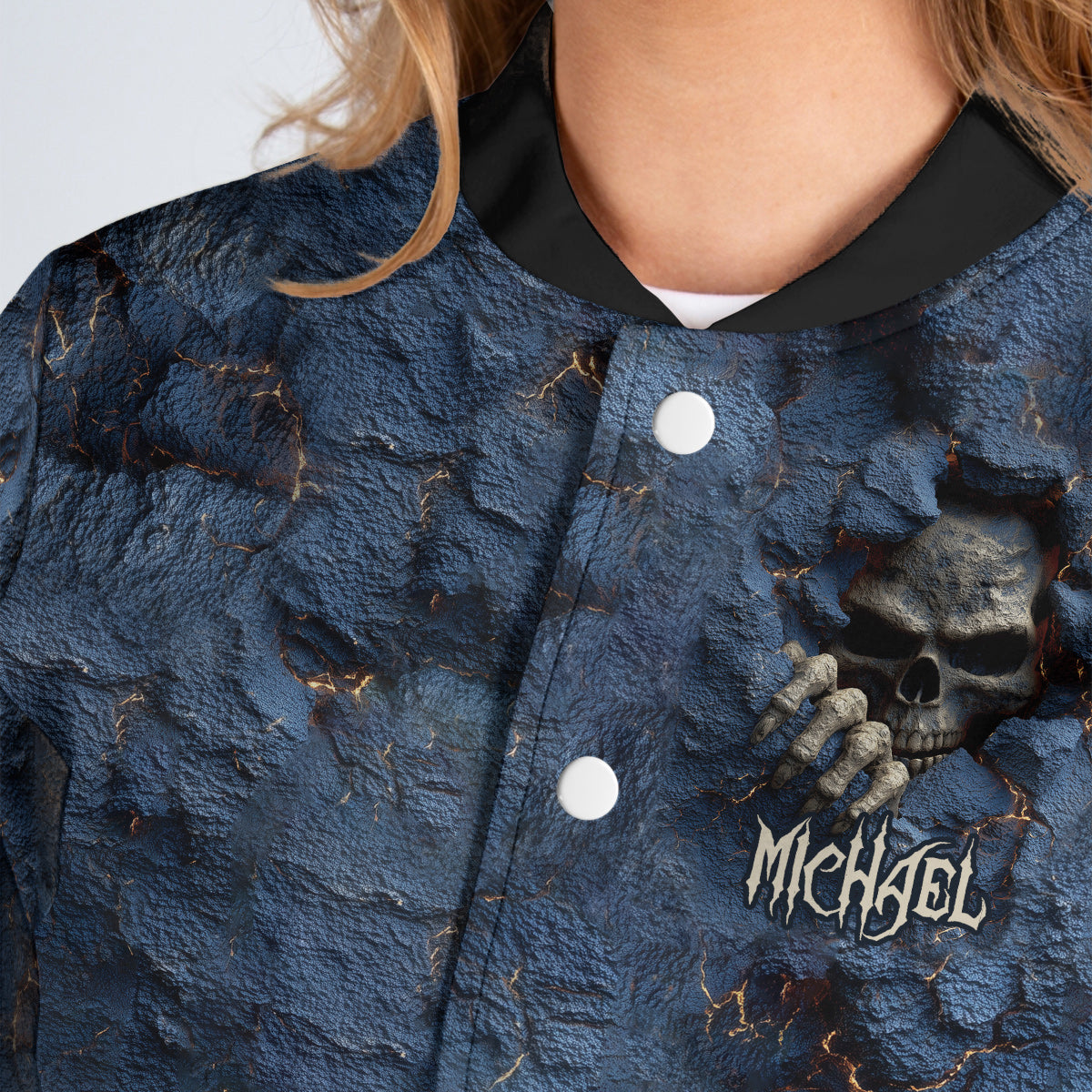 Veste universitaire personnalisée à motif crâne cool