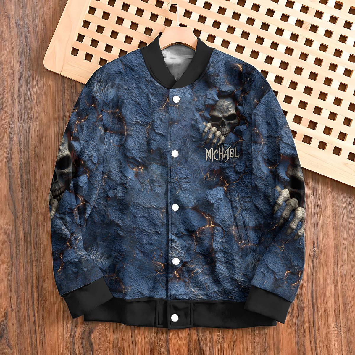 Veste universitaire personnalisée à motif crâne cool