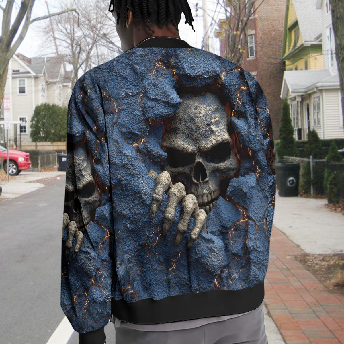 Veste universitaire personnalisée à motif crâne cool