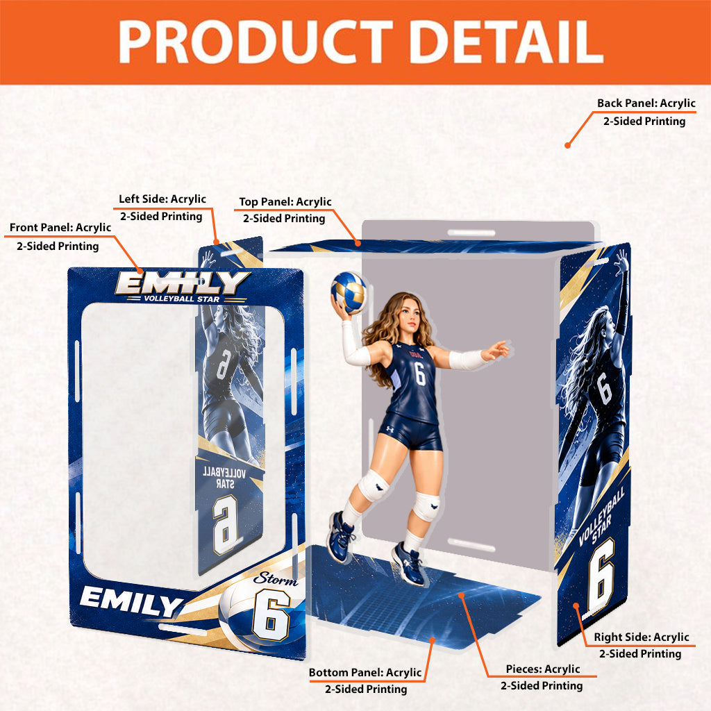 Tout Sport, Toute Photo - Boîte d'Affichage Acrylique Personnalisée pour Volleyball