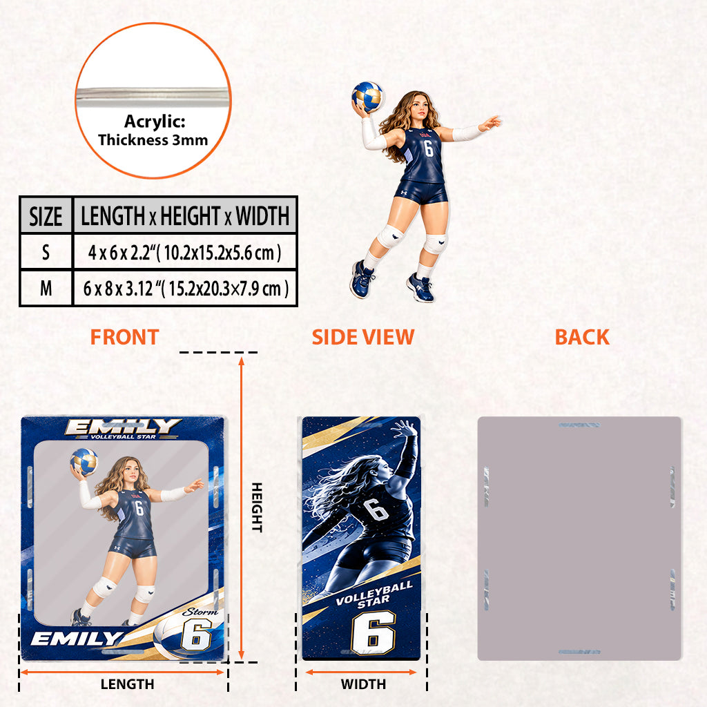 Tout Sport, Toute Photo - Boîte d'Affichage Acrylique Personnalisée pour Volleyball