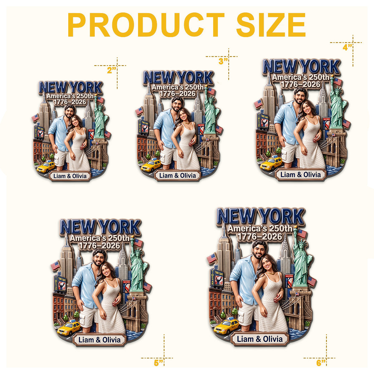 USA Travel Memory - Personalized Patriot Magnet