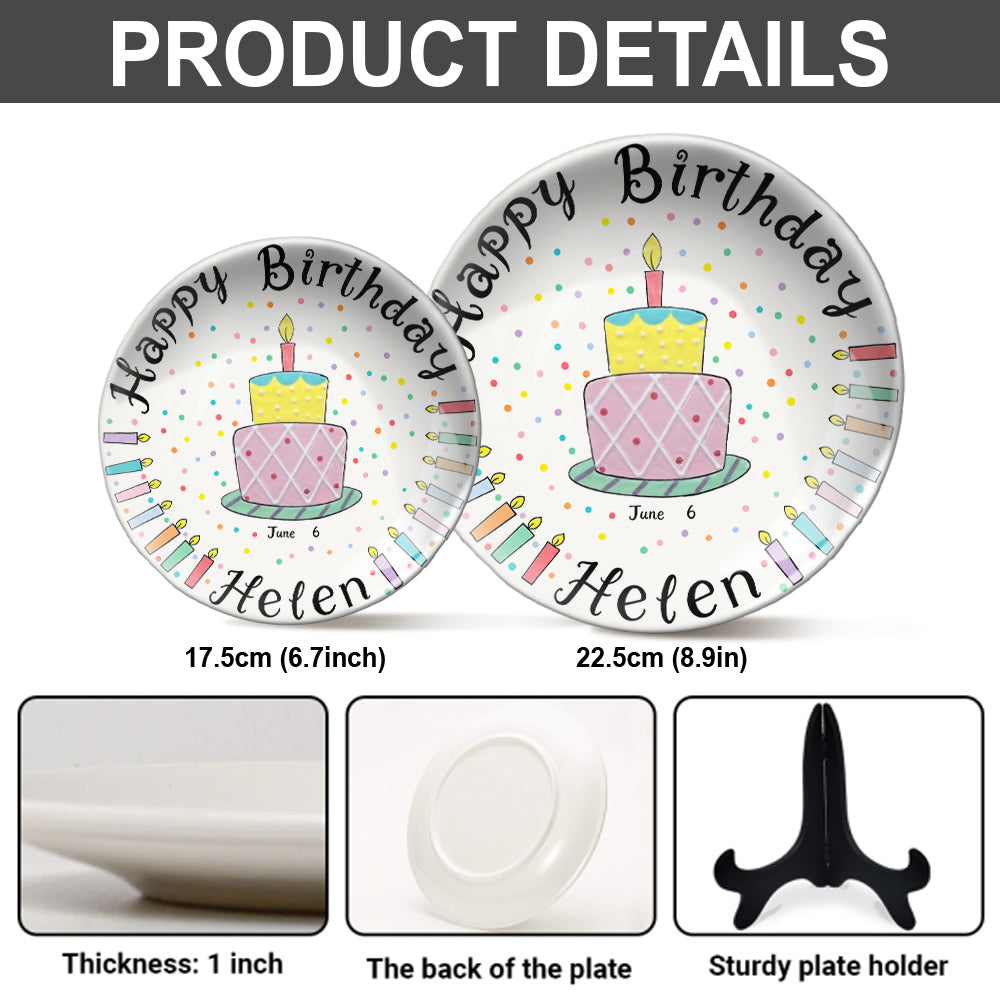 Birthday Gift - Personalized Birthday Ceramic Round Plate