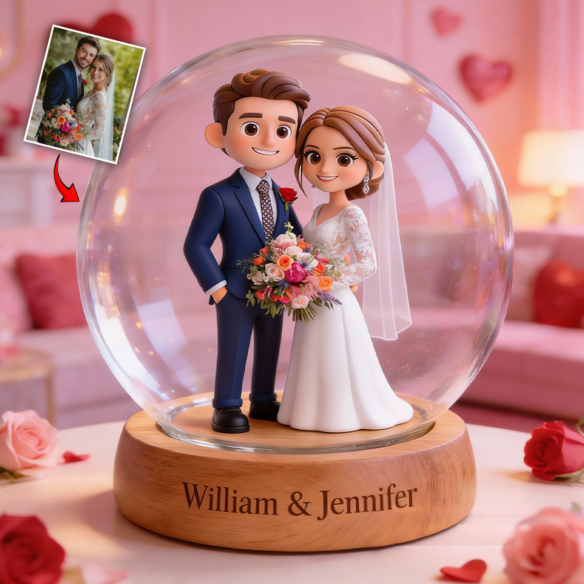 Je t'aime - Plaque acrylique personnalisée pour couple, forme sur mesure