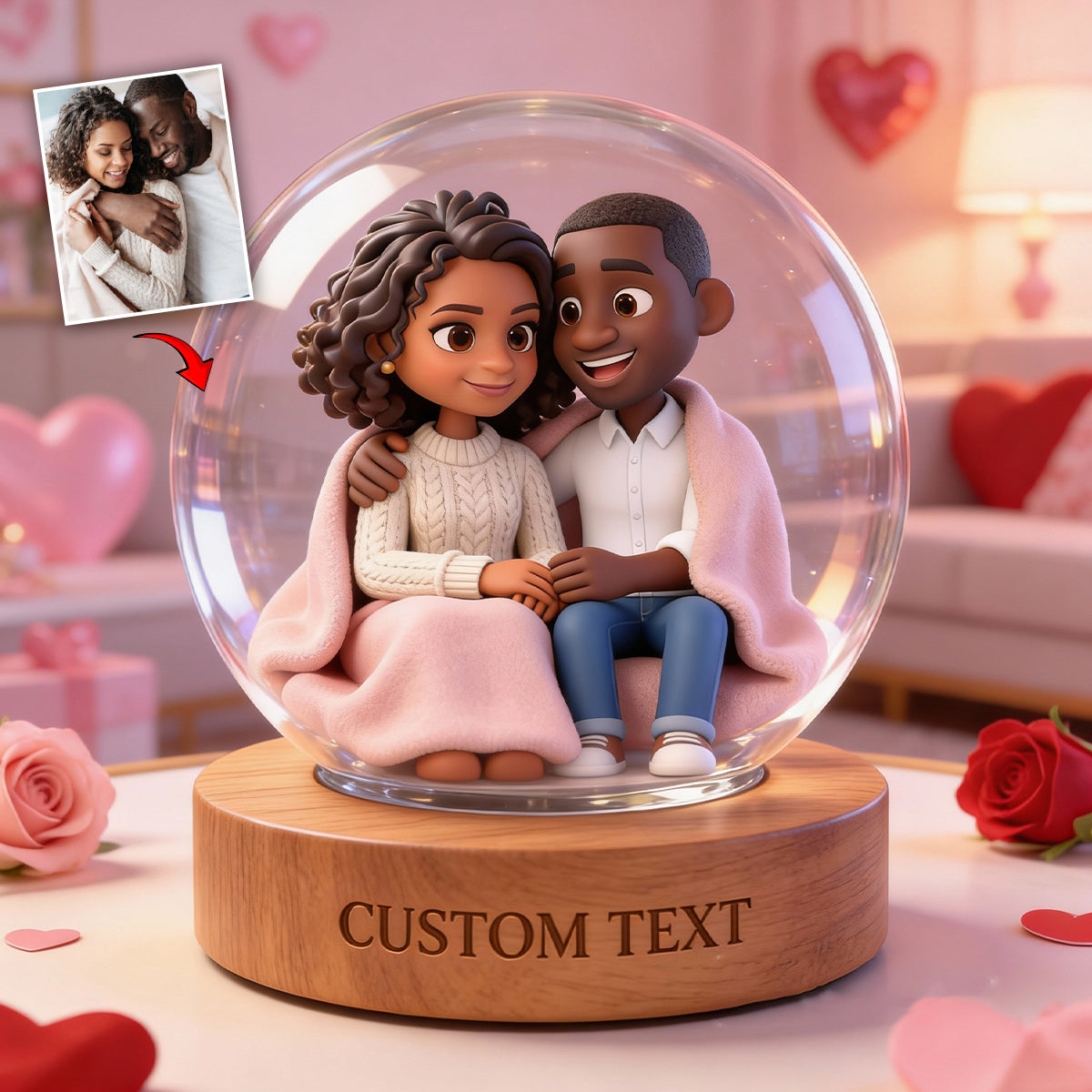 Je t'aime - Plaque acrylique personnalisée pour couple, forme sur mesure