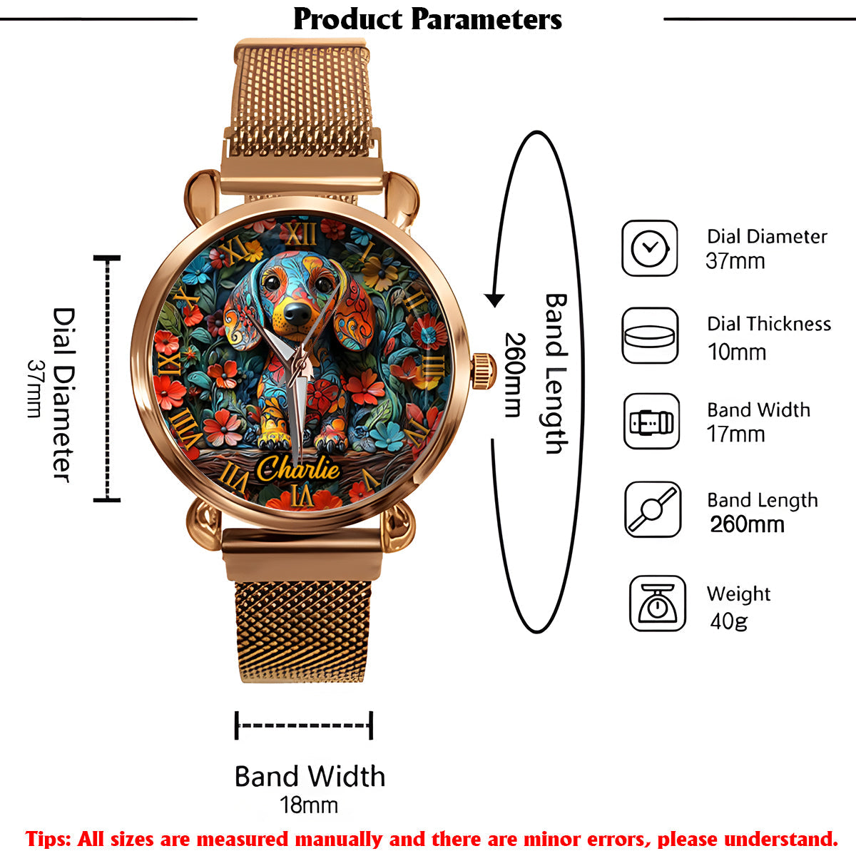 Dachshund Lovers - Personalized Dog Women Hand Watch