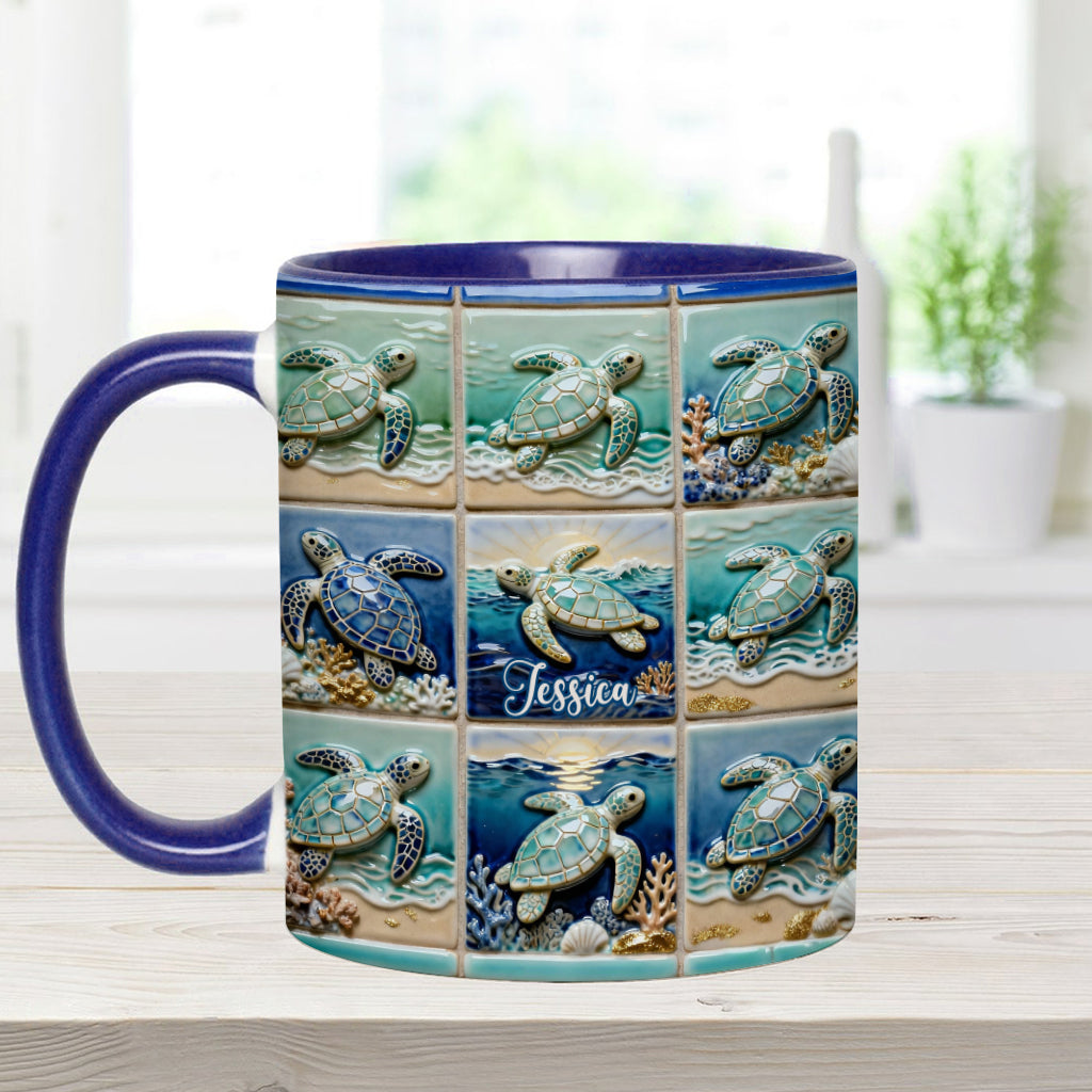 Mug personnalisé « Love Turtle » avec motif tortue