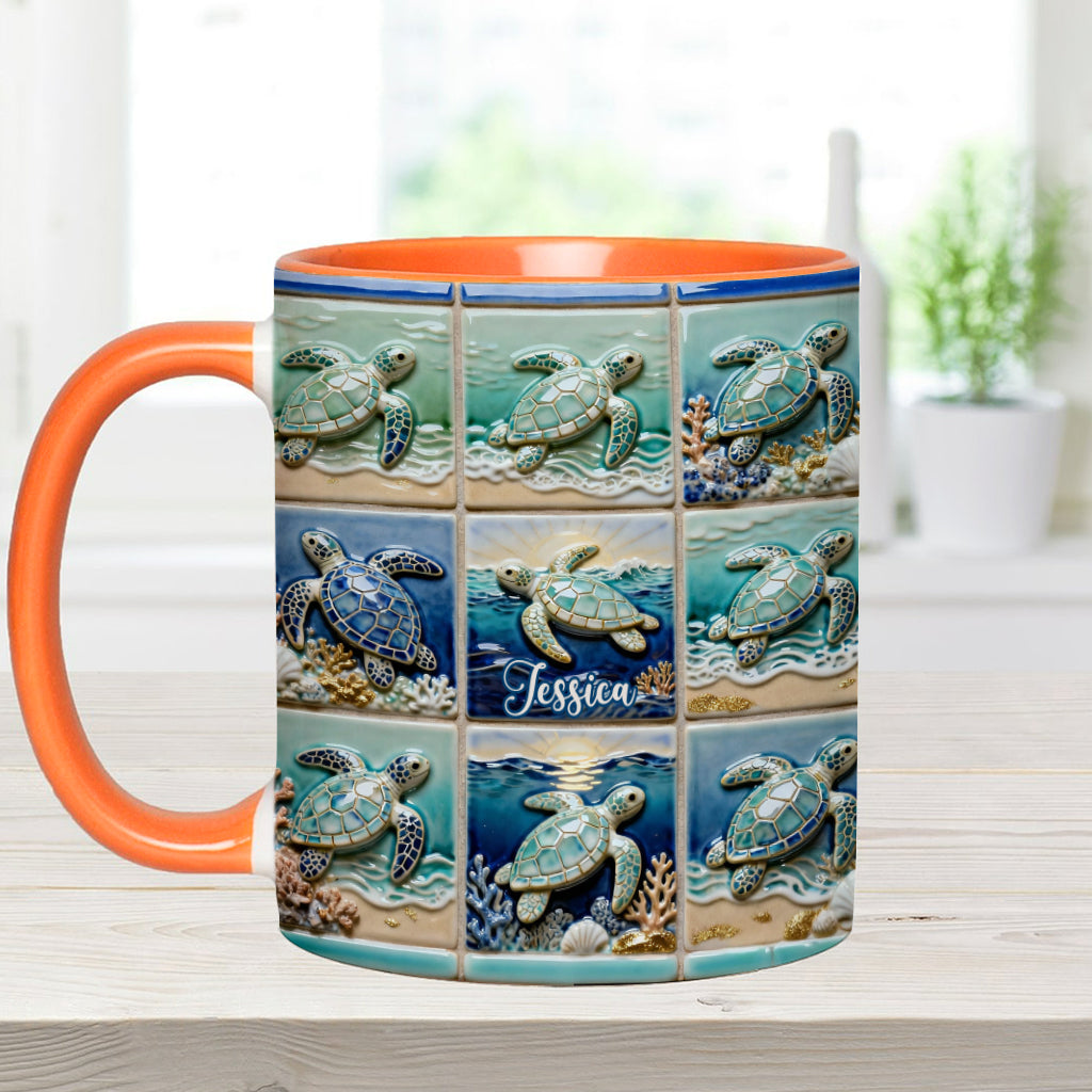Mug personnalisé « Love Turtle » avec motif tortue