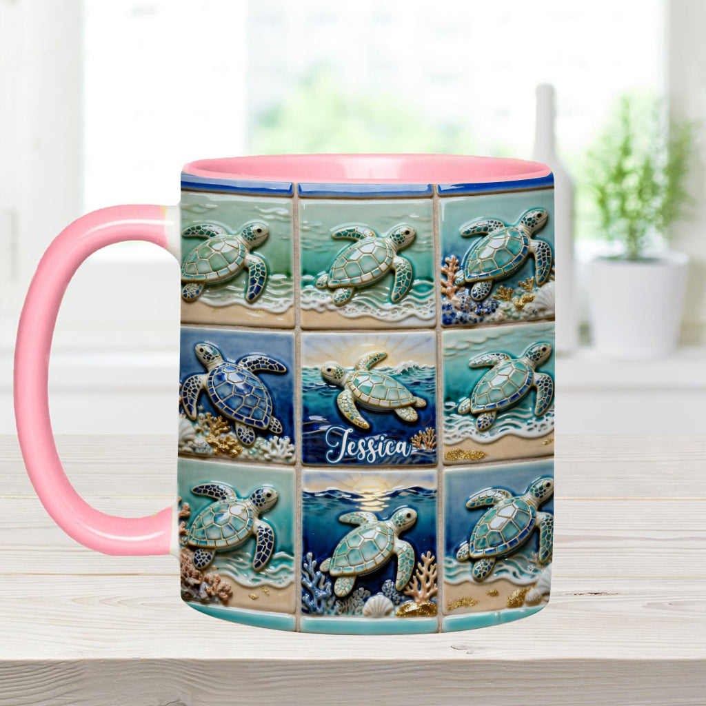 Mug personnalisé « Love Turtle » avec motif tortue
