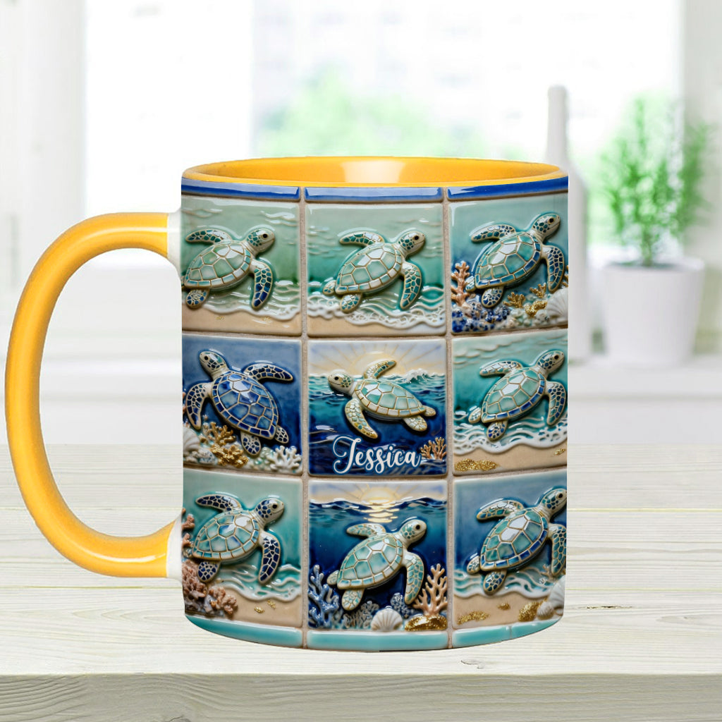 Mug personnalisé « Love Turtle » avec motif tortue