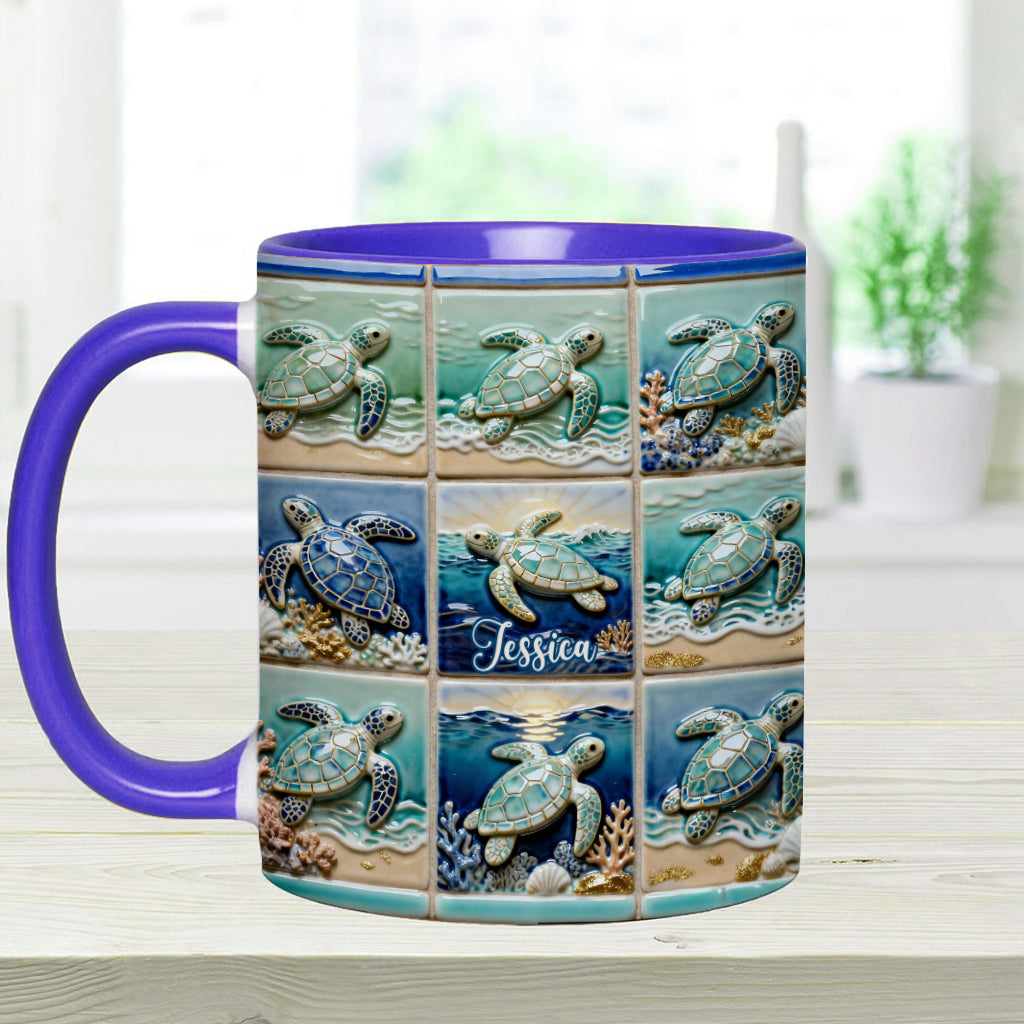 Mug personnalisé « Love Turtle » avec motif tortue
