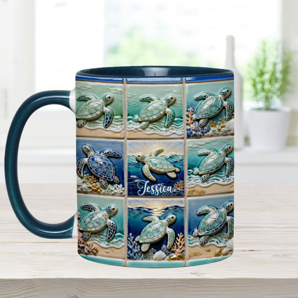 Mug personnalisé « Love Turtle » avec motif tortue