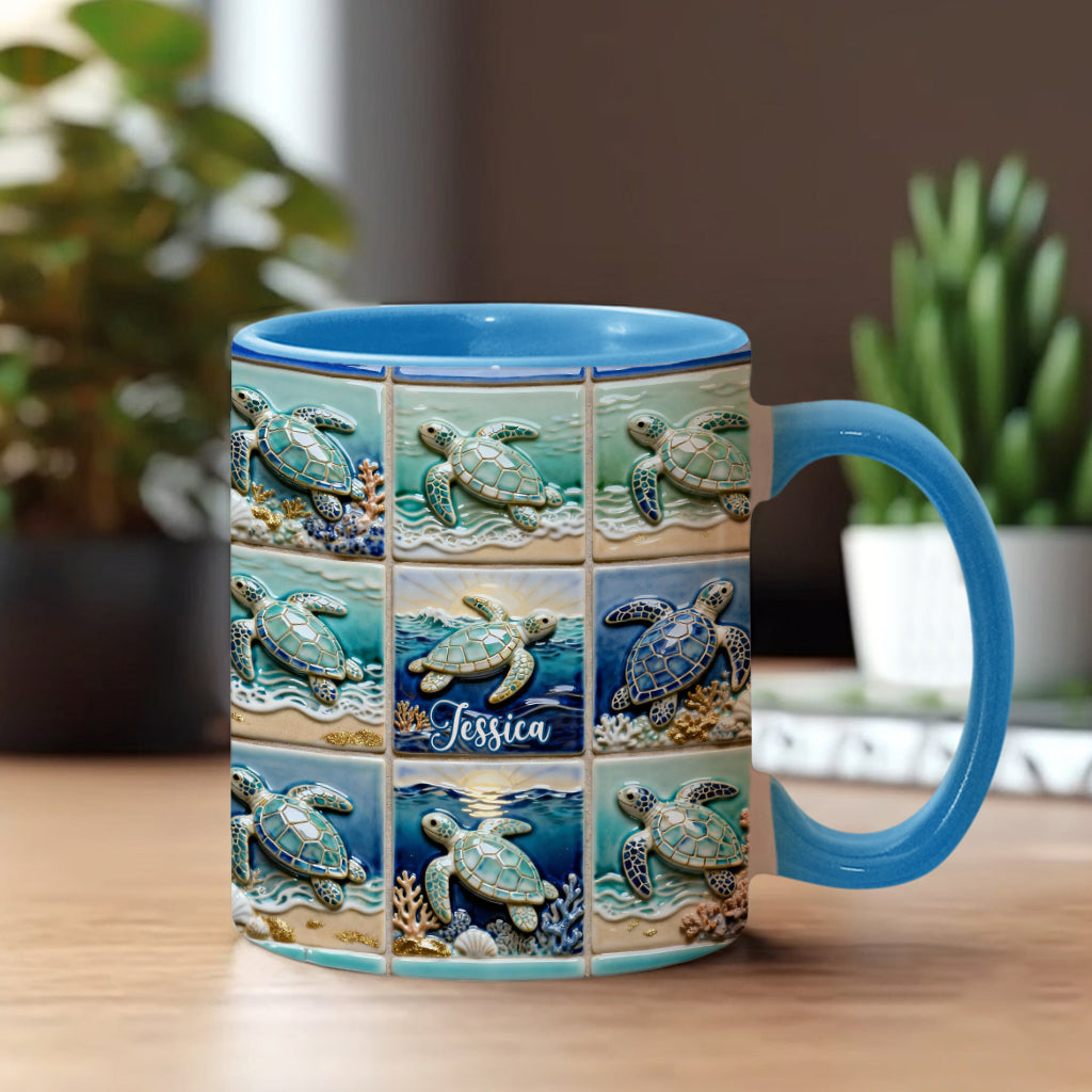 Mug personnalisé « Love Turtle » avec motif tortue