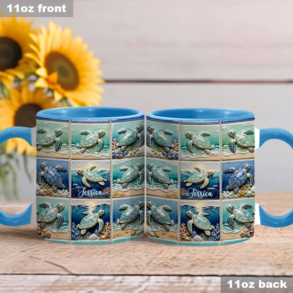 Mug personnalisé « Love Turtle » avec motif tortue