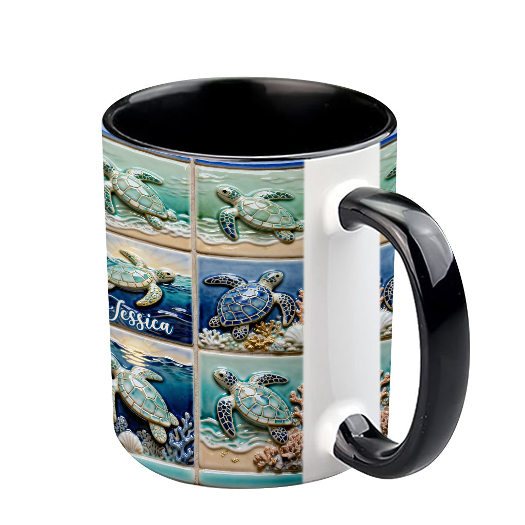 Mug personnalisé « Love Turtle » avec motif tortue
