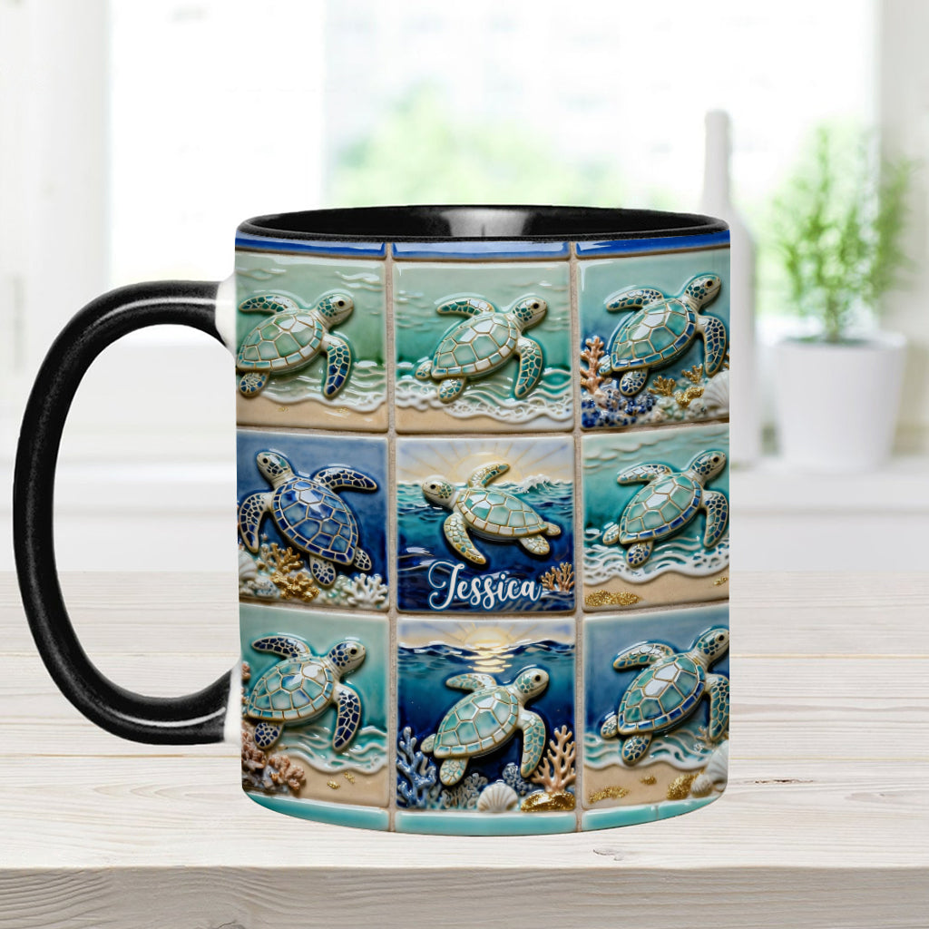 Mug personnalisé « Love Turtle » avec motif tortue