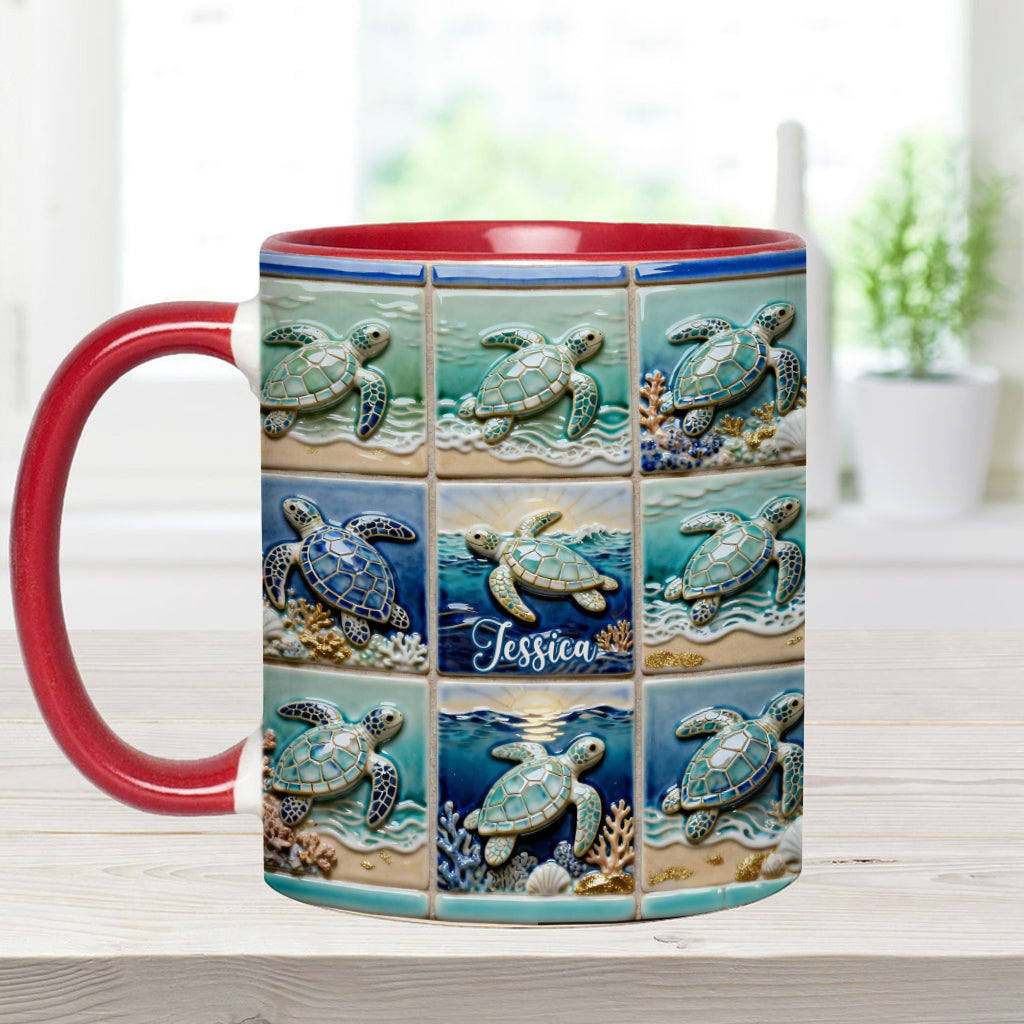Mug personnalisé « Love Turtle » avec motif tortue