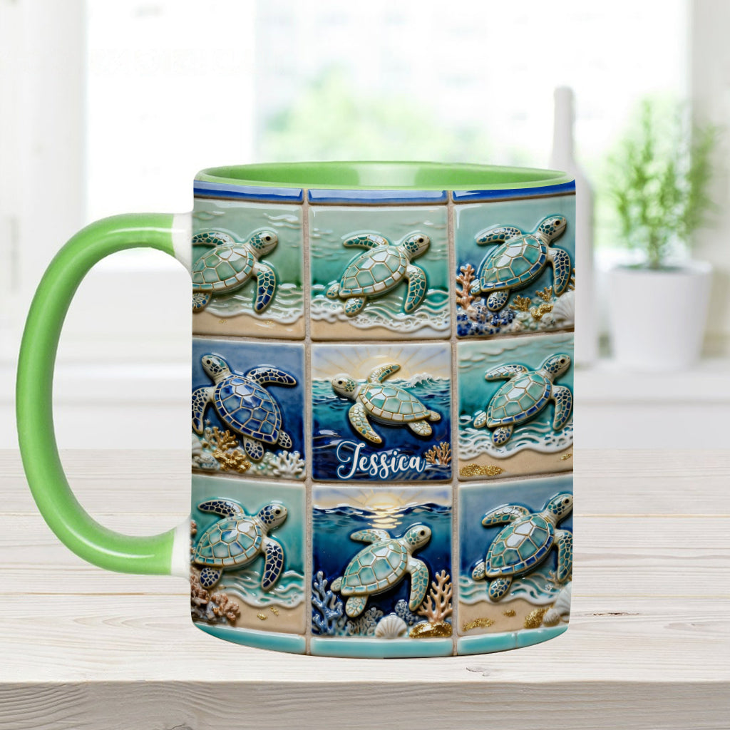 Mug personnalisé « Love Turtle » avec motif tortue
