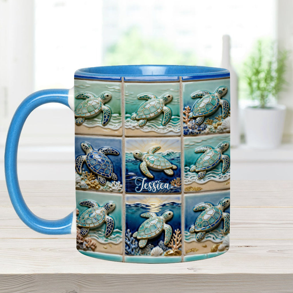 Mug personnalisé « Love Turtle » avec motif tortue