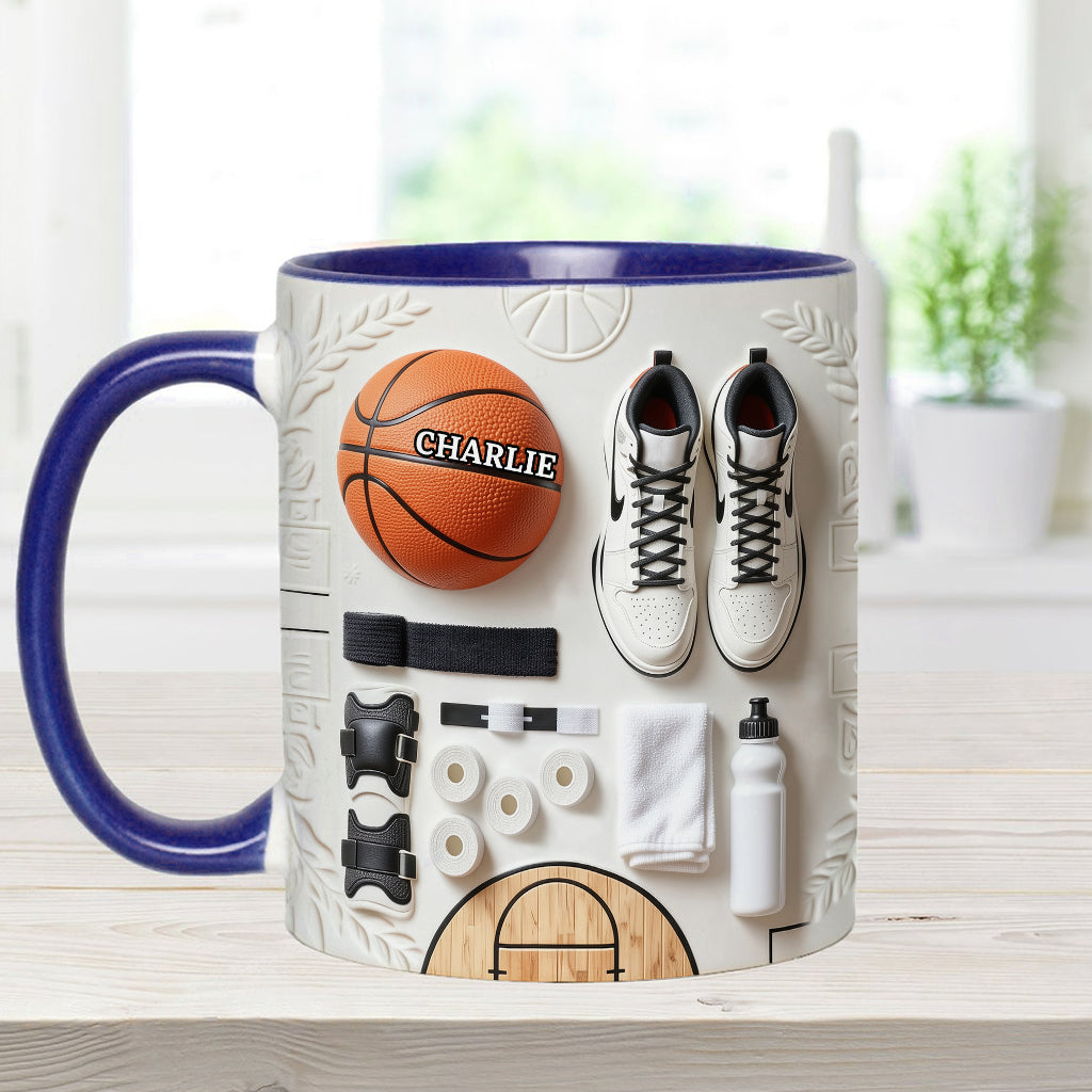 Liebe Basketball – Personalisierte Tasse und Untersetzer mit Basketballmotiv
