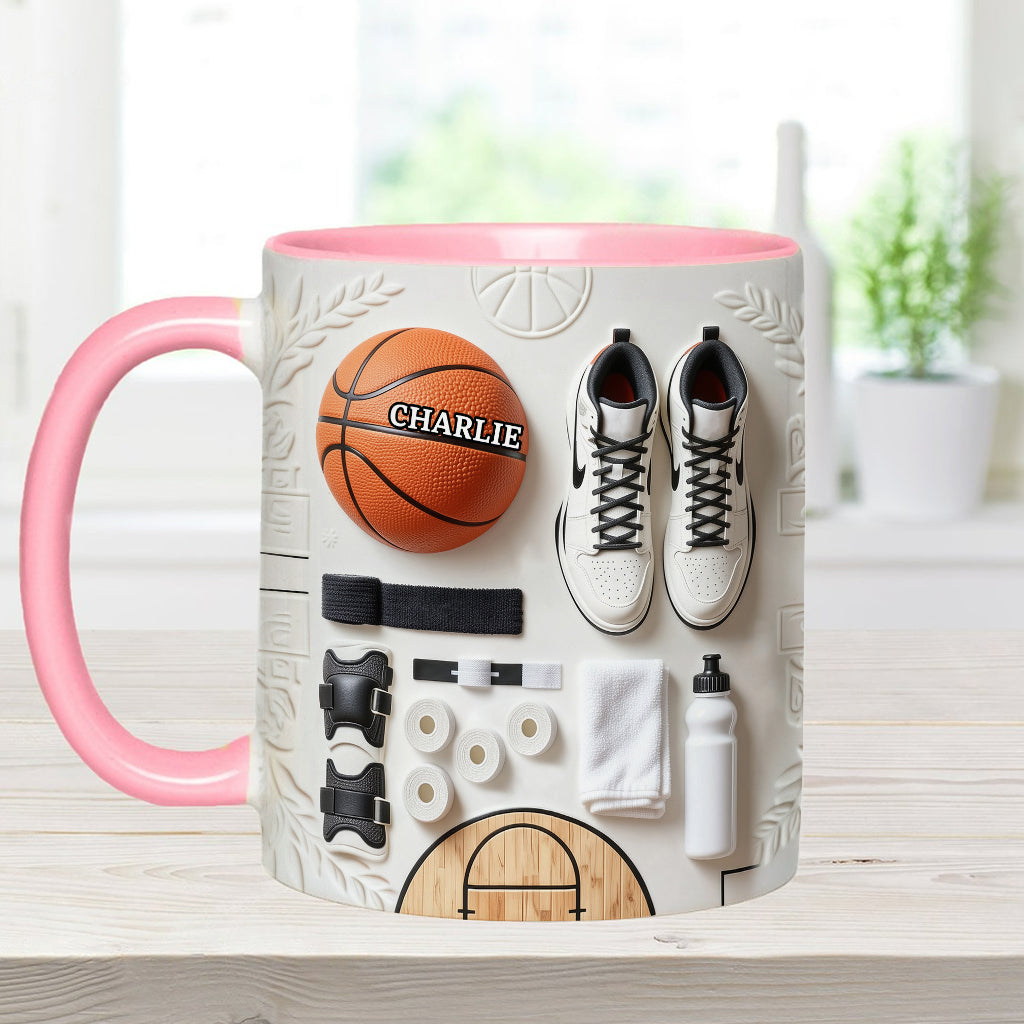 Liebe Basketball – Personalisierte Tasse und Untersetzer mit Basketballmotiv