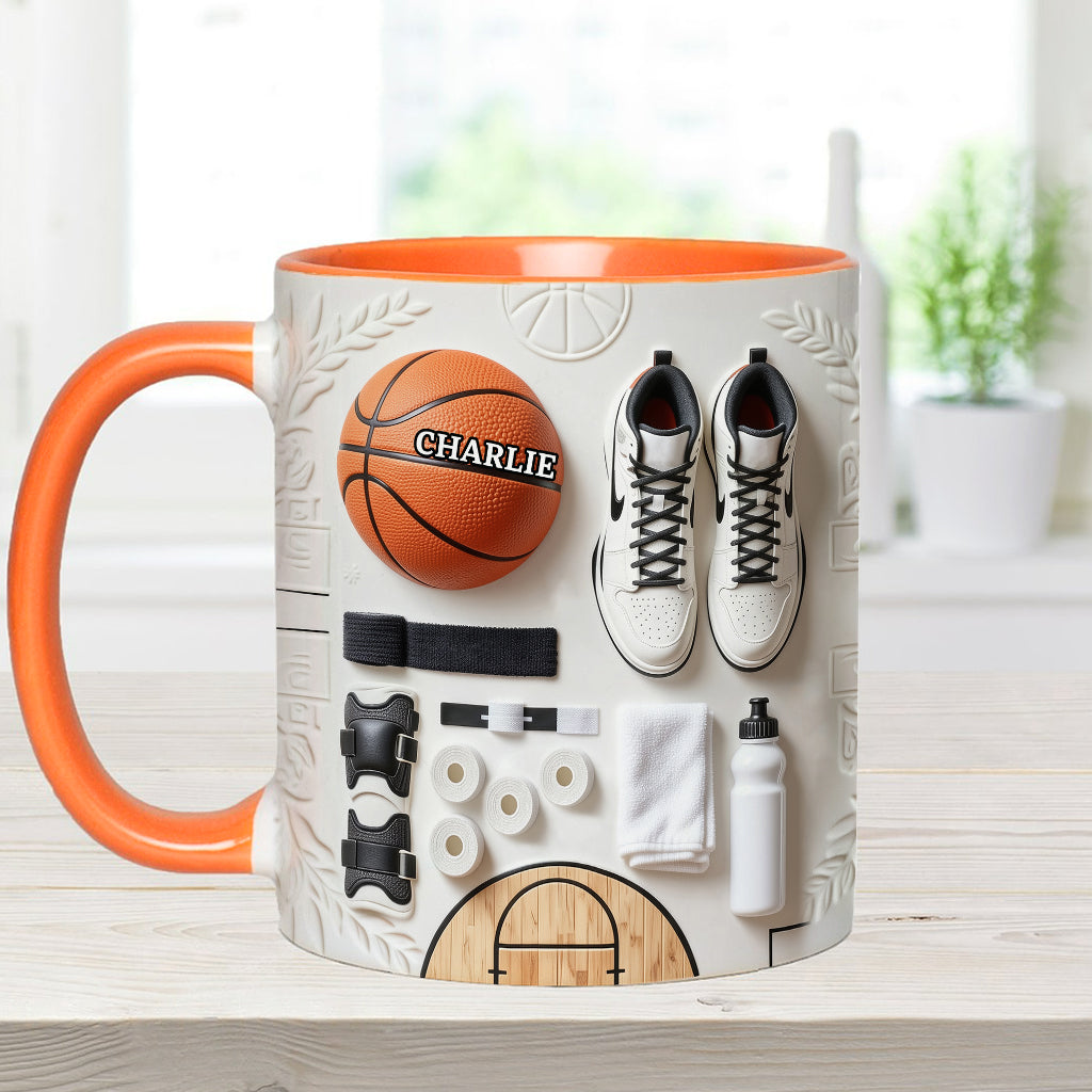 Liebe Basketball – Personalisierte Tasse und Untersetzer mit Basketballmotiv