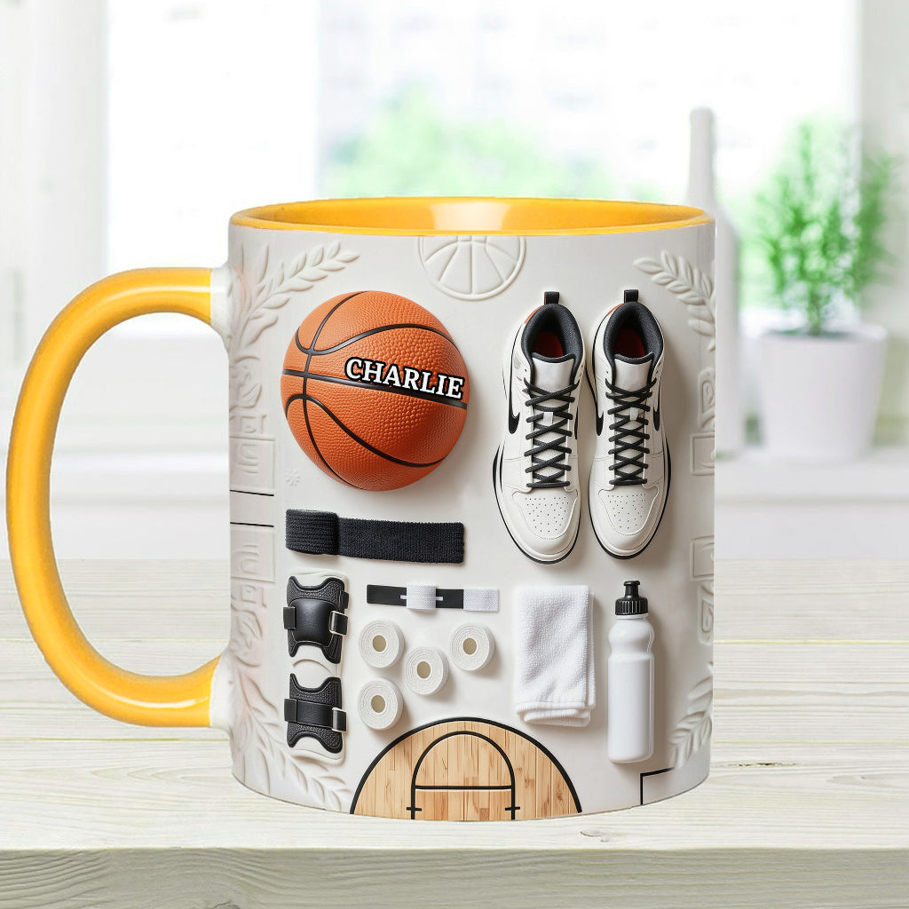 Liebe Basketball – Personalisierte Tasse und Untersetzer mit Basketballmotiv