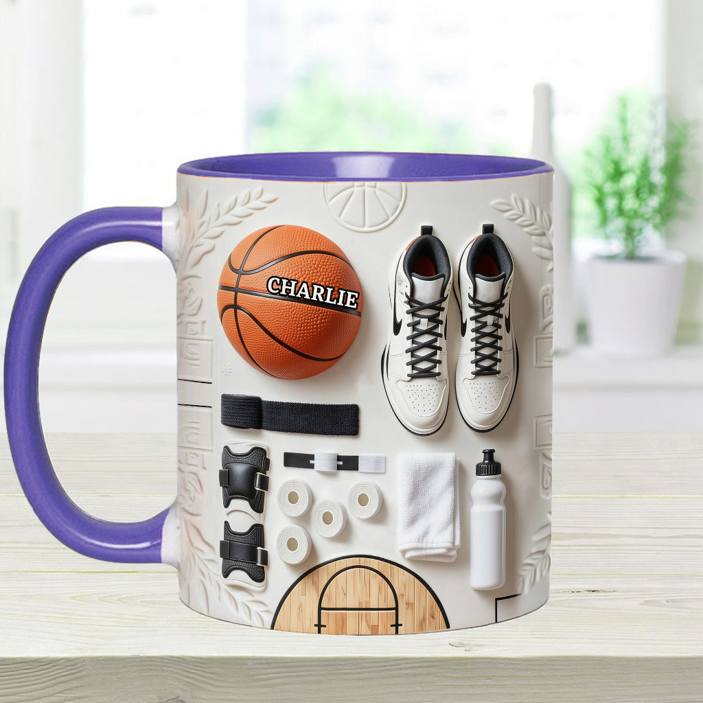 Liebe Basketball – Personalisierte Tasse und Untersetzer mit Basketballmotiv