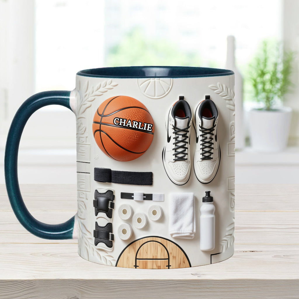 Liebe Basketball – Personalisierte Tasse und Untersetzer mit Basketballmotiv