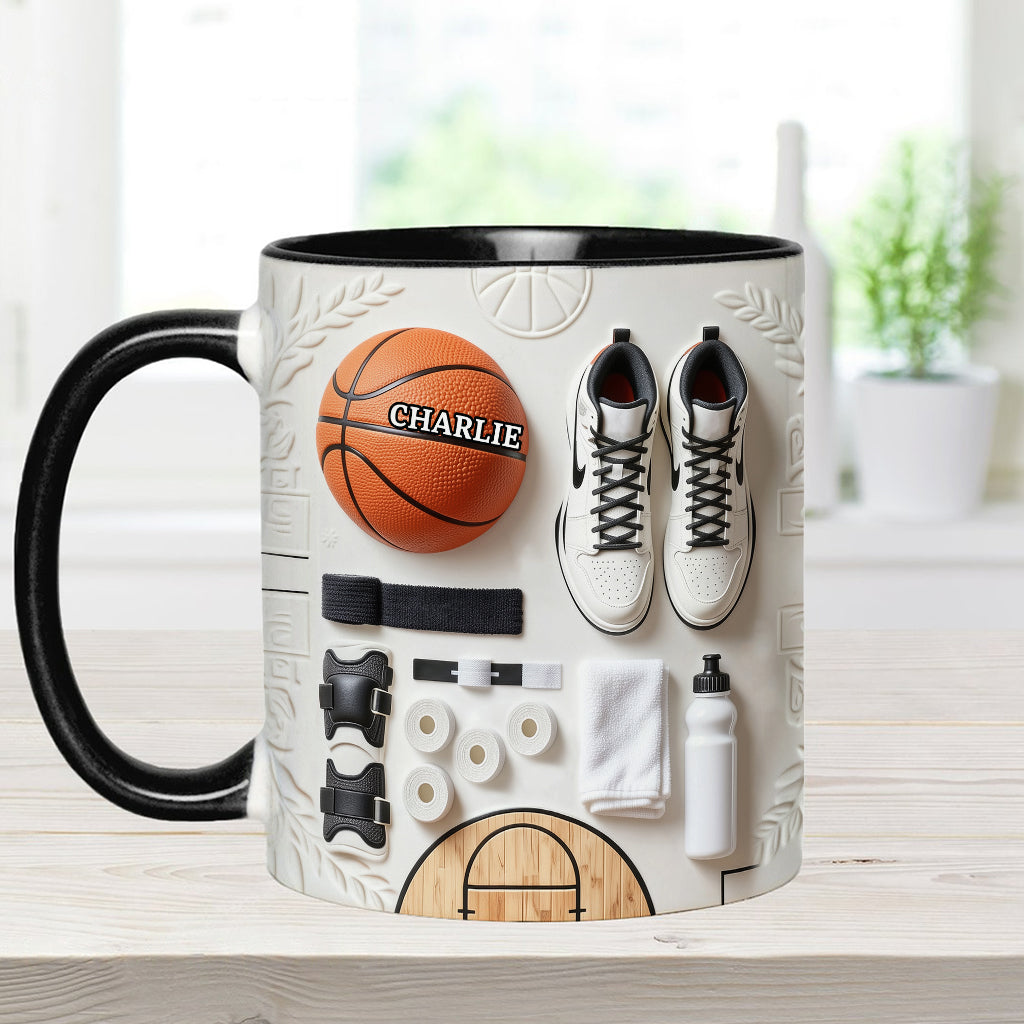 Liebe Basketball – Personalisierte Tasse und Untersetzer mit Basketballmotiv