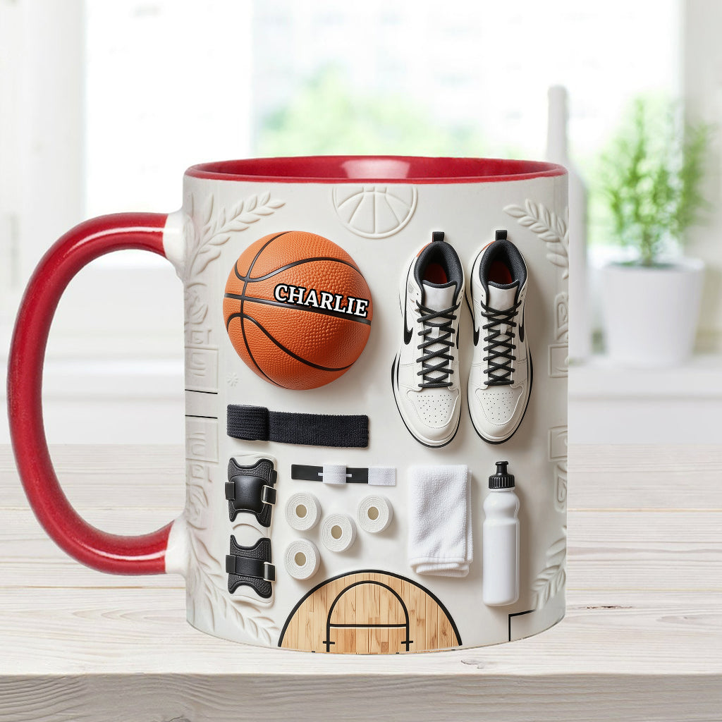Liebe Basketball – Personalisierte Tasse und Untersetzer mit Basketballmotiv