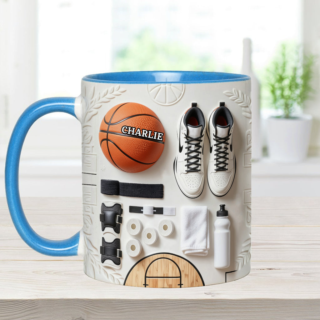 Liebe Basketball – Personalisierte Tasse und Untersetzer mit Basketballmotiv