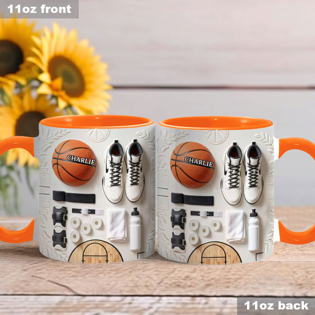 Liebe Basketball – Personalisierte Tasse und Untersetzer mit Basketballmotiv