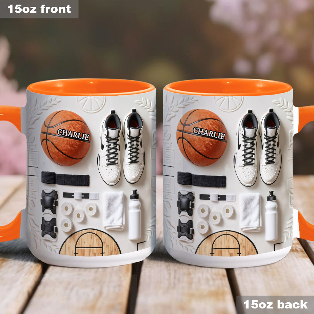 Liebe Basketball – Personalisierte Tasse und Untersetzer mit Basketballmotiv