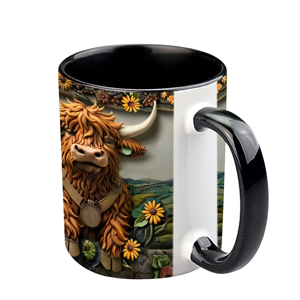 Niedliche Hochlandkuh - Personalisierte Tasse mit Hochlandkuh-Motiv