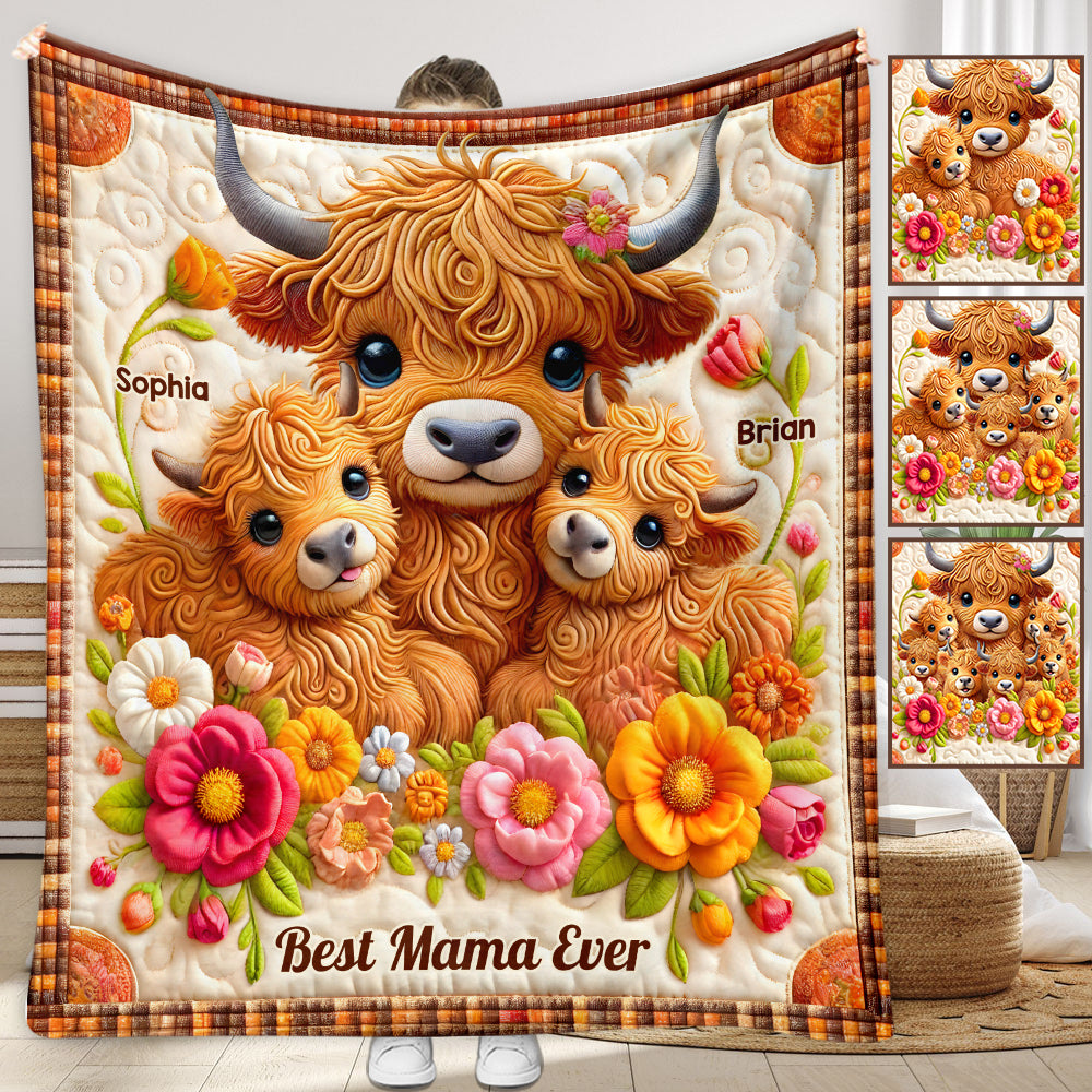 Beste Mama aller Zeiten - Personalisierte Hochlandrinderdecke