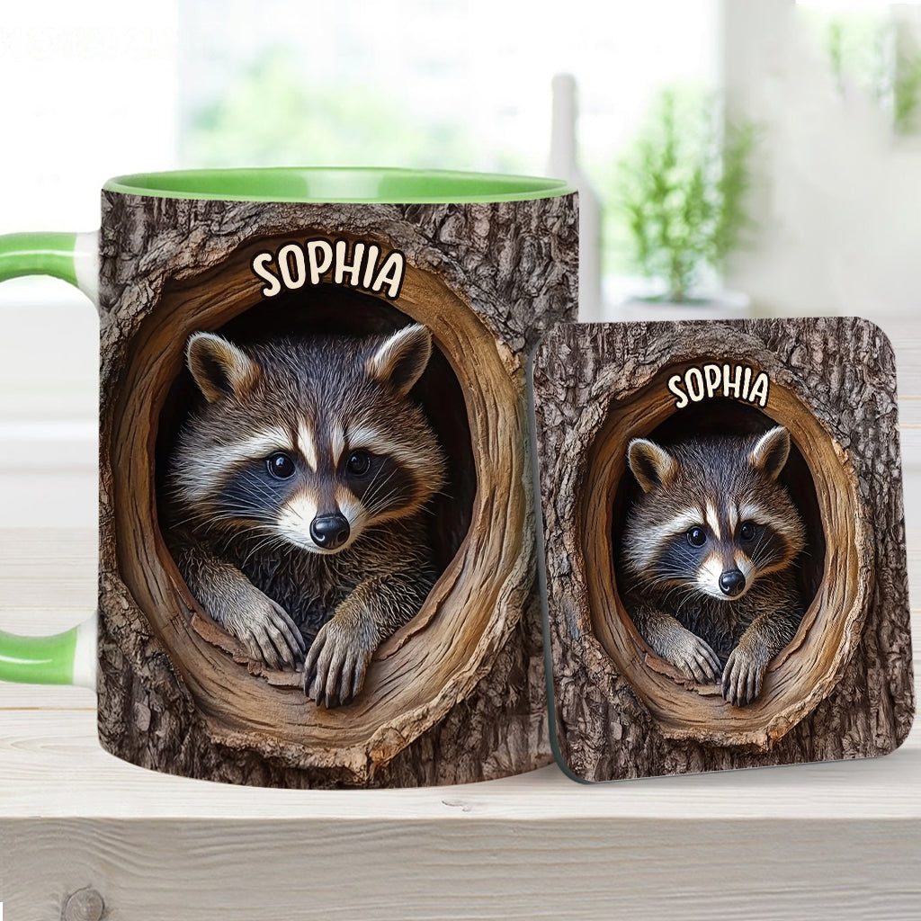Niedlicher Waschbär - Personalisierte Tasse mit Waschbär-Motiv
