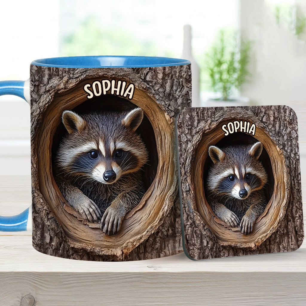 Niedlicher Waschbär - Personalisierte Tasse mit Waschbär-Motiv