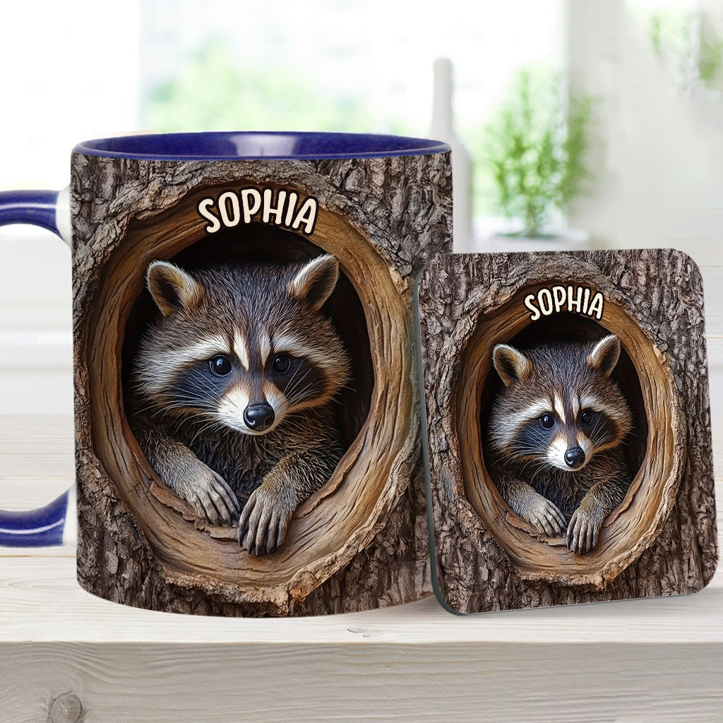 Niedlicher Waschbär - Personalisierte Tasse mit Waschbär-Motiv